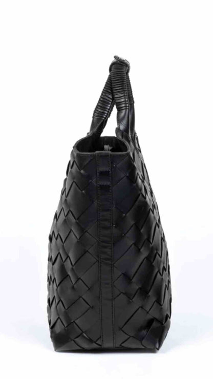 Cabas Black Calf Leather Bag