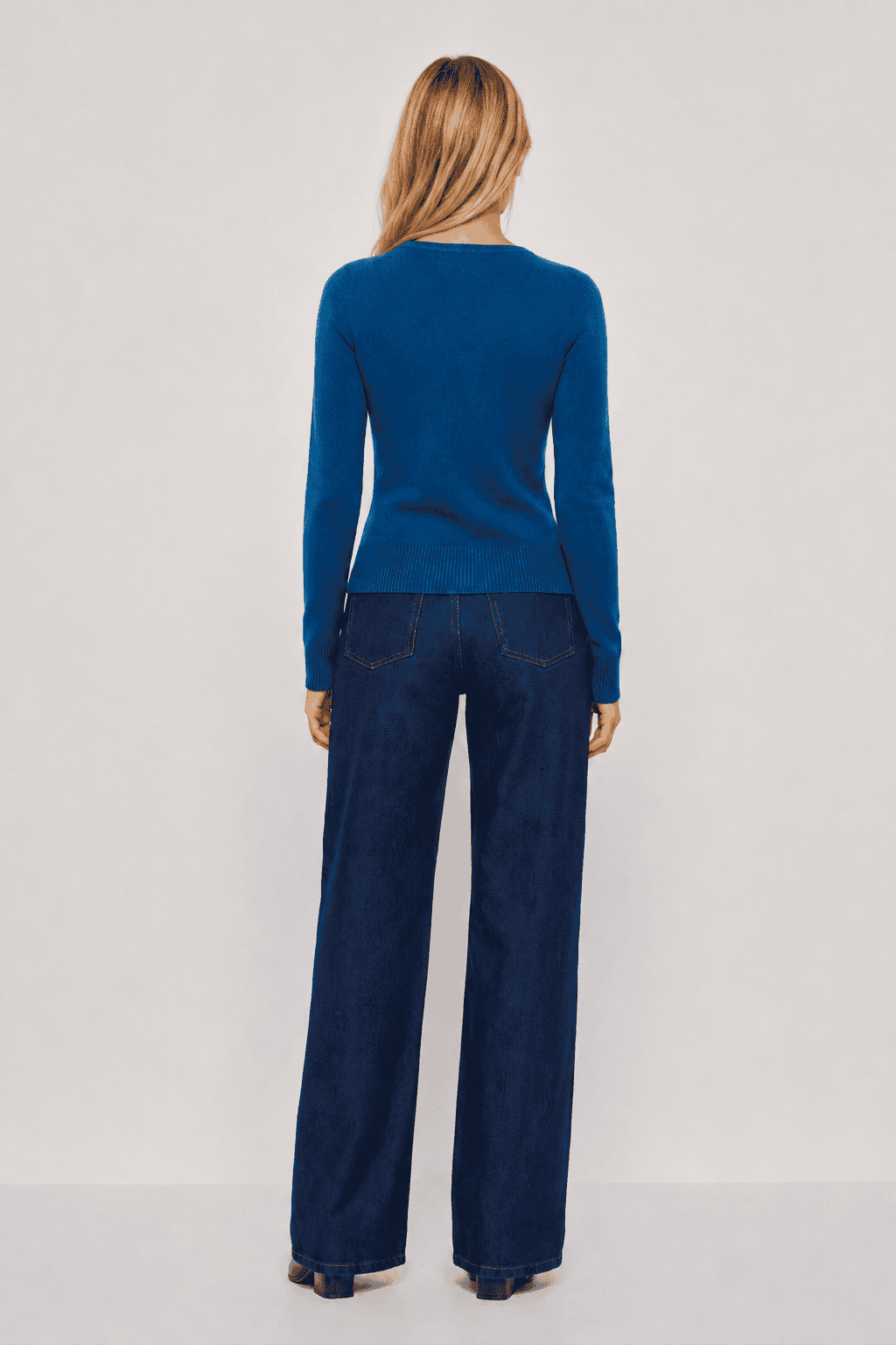 Clare 9 Button Blue Cardi