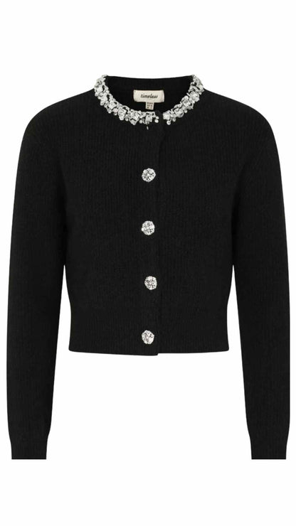 Caspia Wool Cardigan with embellishment