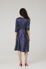 Daphne Midi,Moon and Print Stars Tea Dress in Recycled fabric