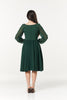Dior Green Midi Swing Dress Sweetheart Neck with Chif sleeve