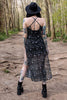 Moonprint Maxi Dress With Straps And Leg Split