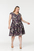 Mimi V Neck, Midi floral Cotton Sateen Dress