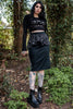 Moonprint Midi Skirt With Chiffon Peplum