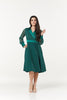 Polly Midi A- Line Long Chiffon Sleeves Green Dress
