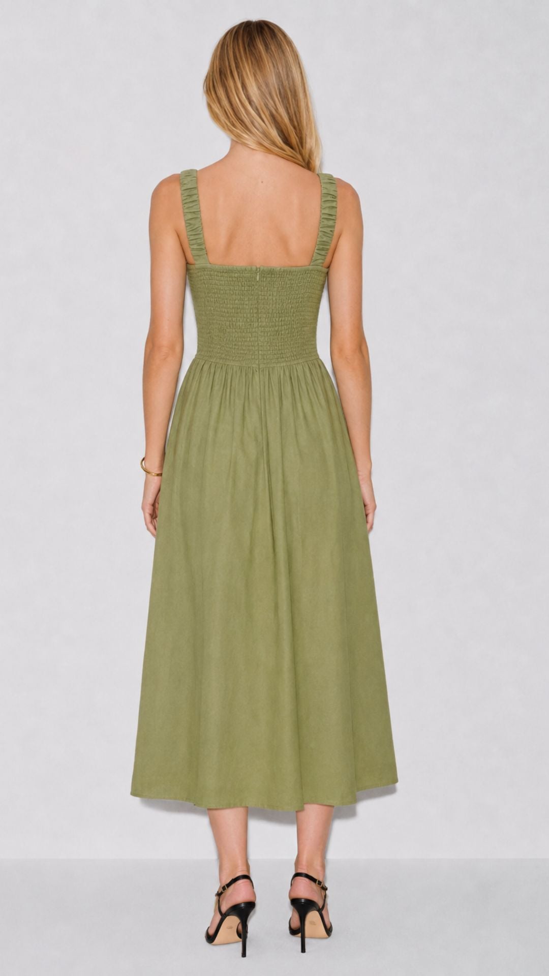 Eleni Sage Green Midi Dress