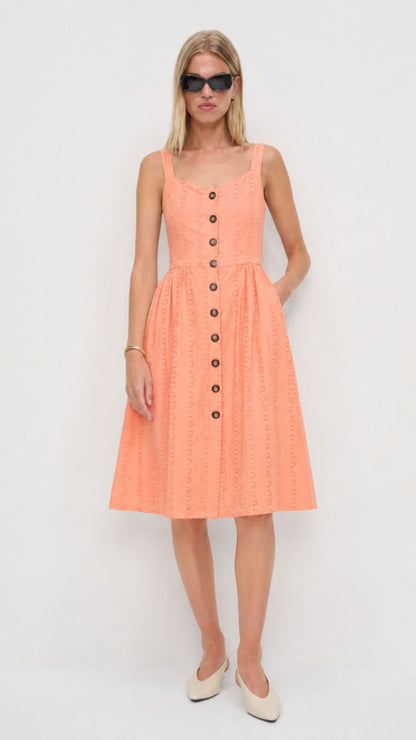Remmy Coral Broderie Anglaise Dress