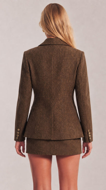 Aarna Chocolate Woollen Blazer
