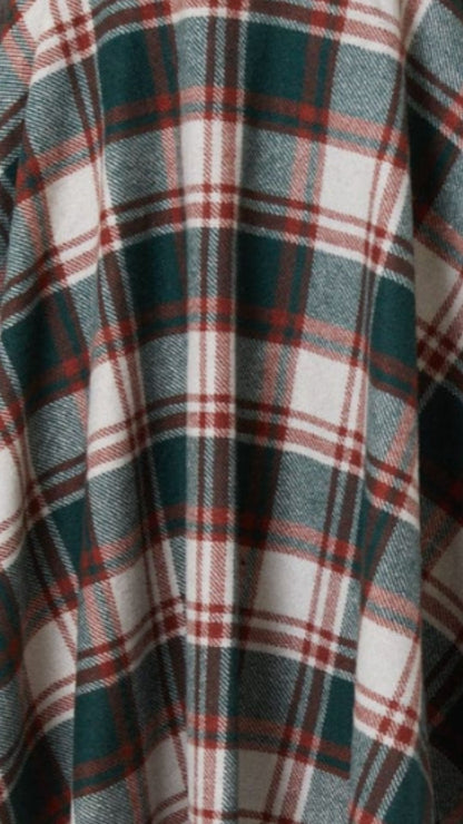 Sophie Green &amp; White Woollen Check Tartan Midi Swing Skirt
