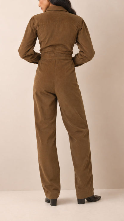 True Khaki Corduroy Jumpsuit