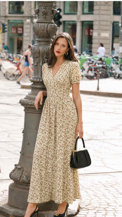 Alba Printed Midi Swing Dress