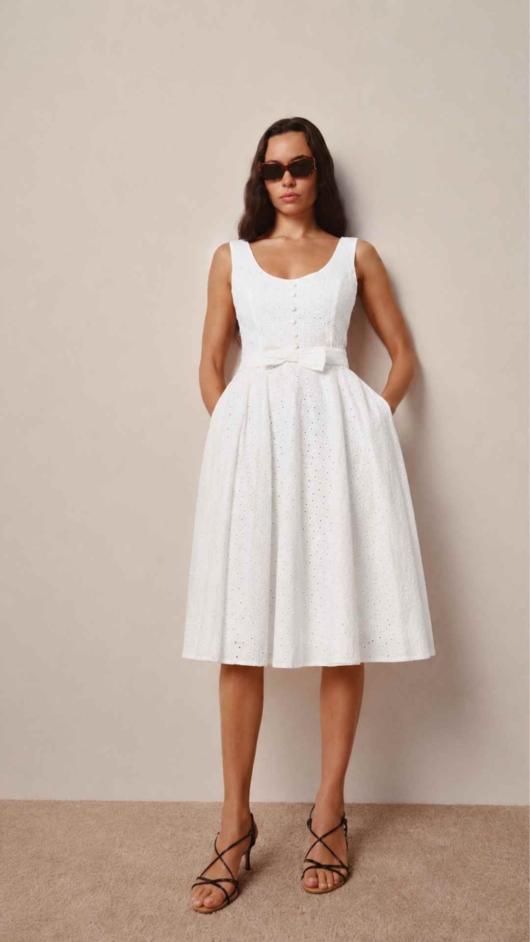 Mira Broderie Anglaise Midi Dress