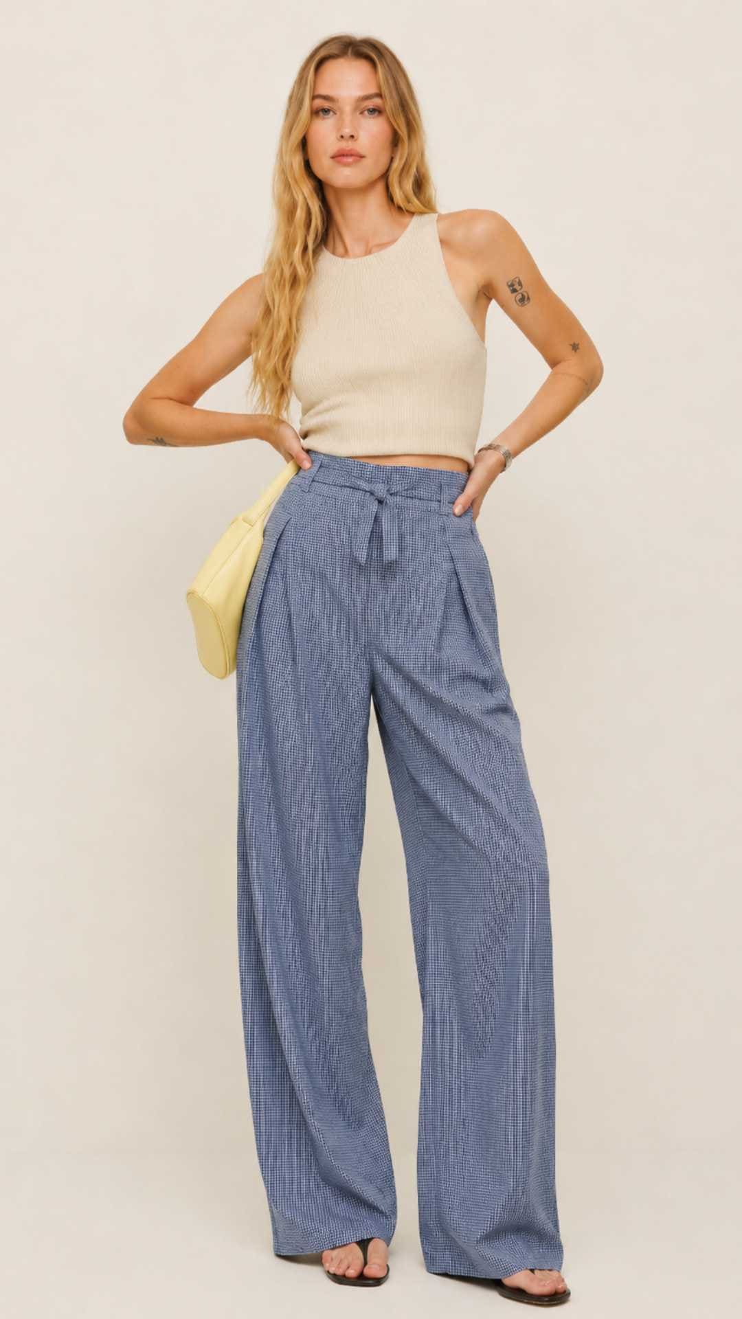 Baumwollhose Olivia mit weitem Bein