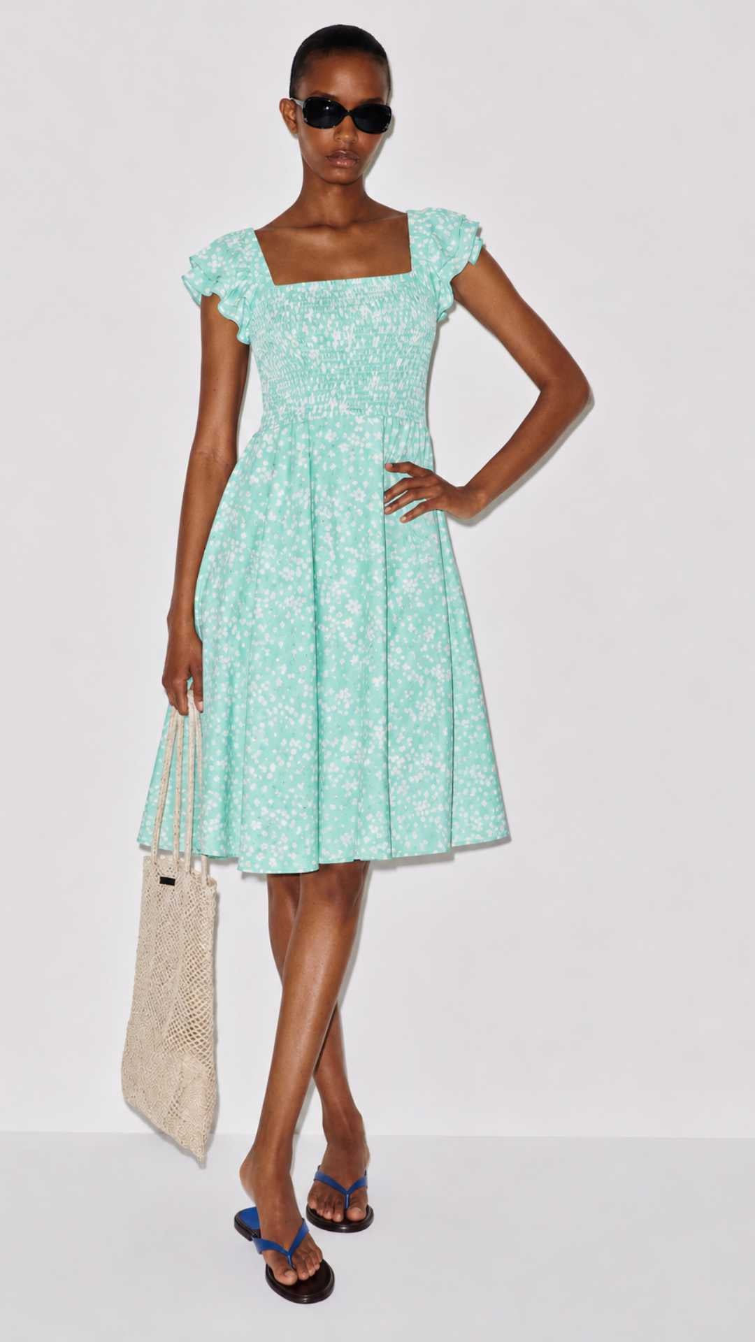 Tory Midi Dress with Flutter Sleeves