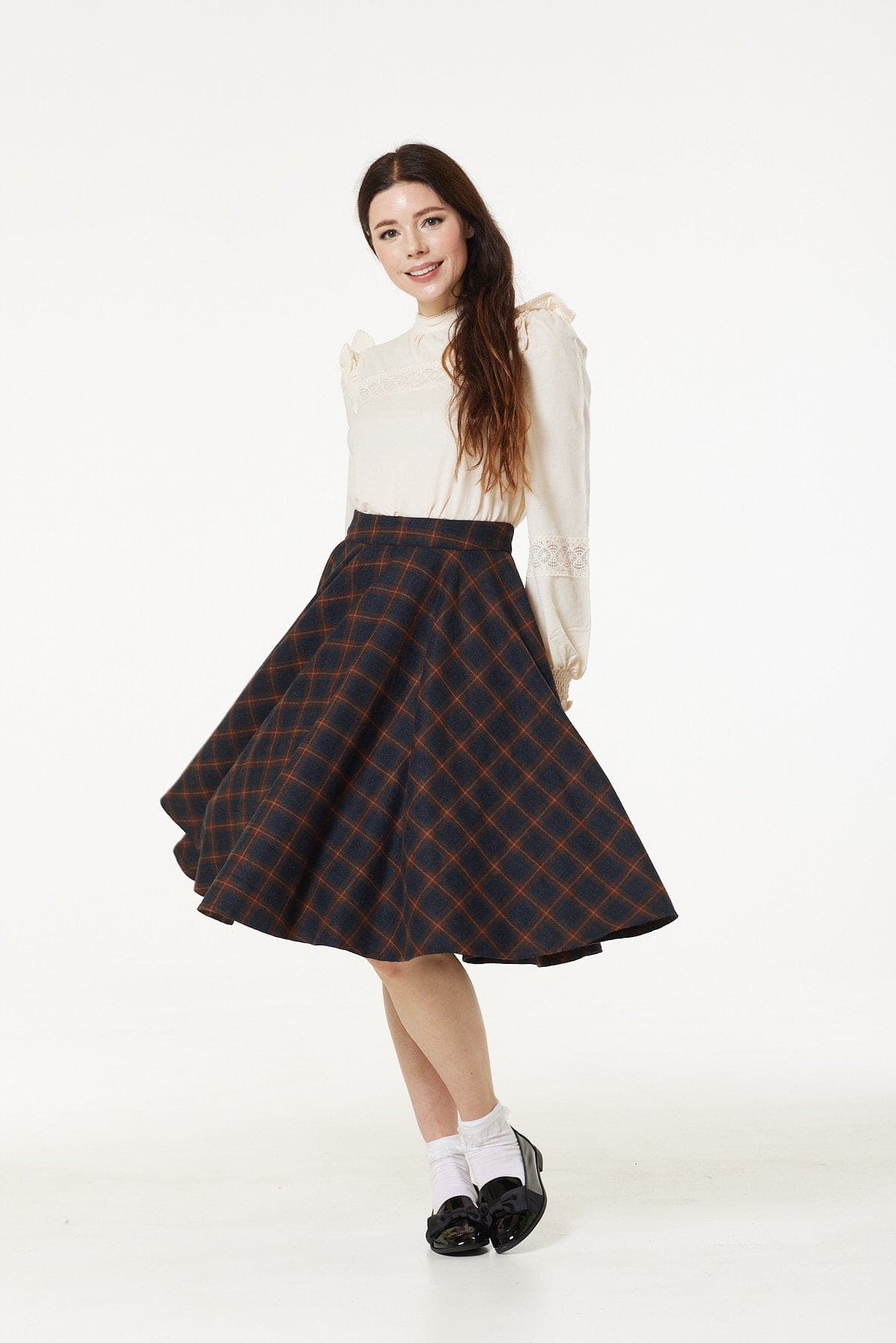 Sophie Rust and Green Swing Skirt