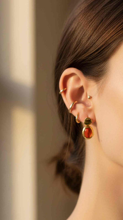 Sasha Red Onyx  Earrings