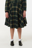 Sophie Green Woollen Check Tartan Midi Swing Skirt