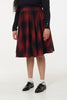 Sophie Red & Black Woollen Check Tartan Midi Swing Skirt