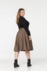 Sophie Brown Woollen Check Tartan Midi Swing Skirt