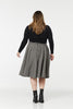 Sophie Houndstooth Woollen Check Tartan Midi Swing Skirt