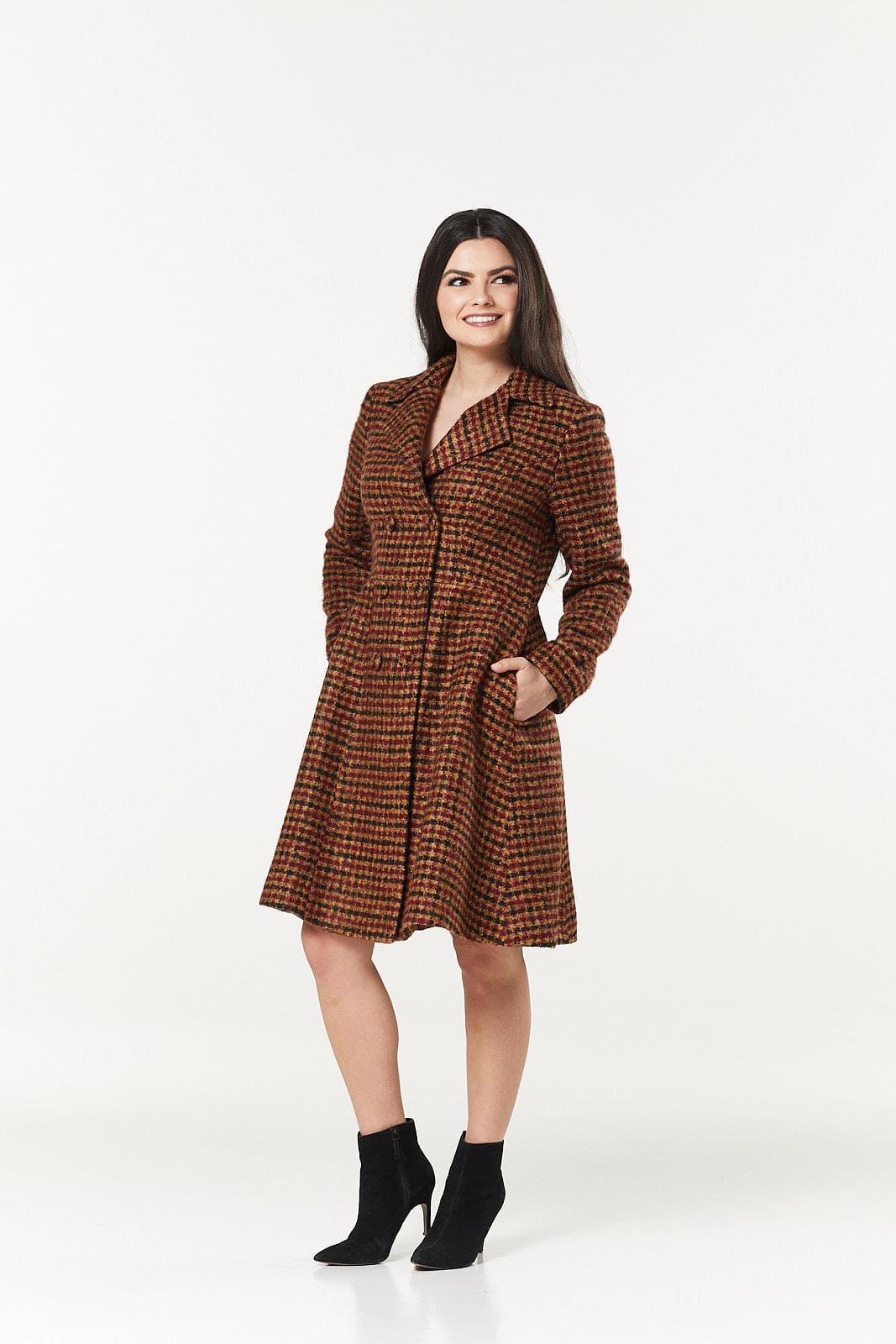 Sixties Woollen Brown Tania Coat