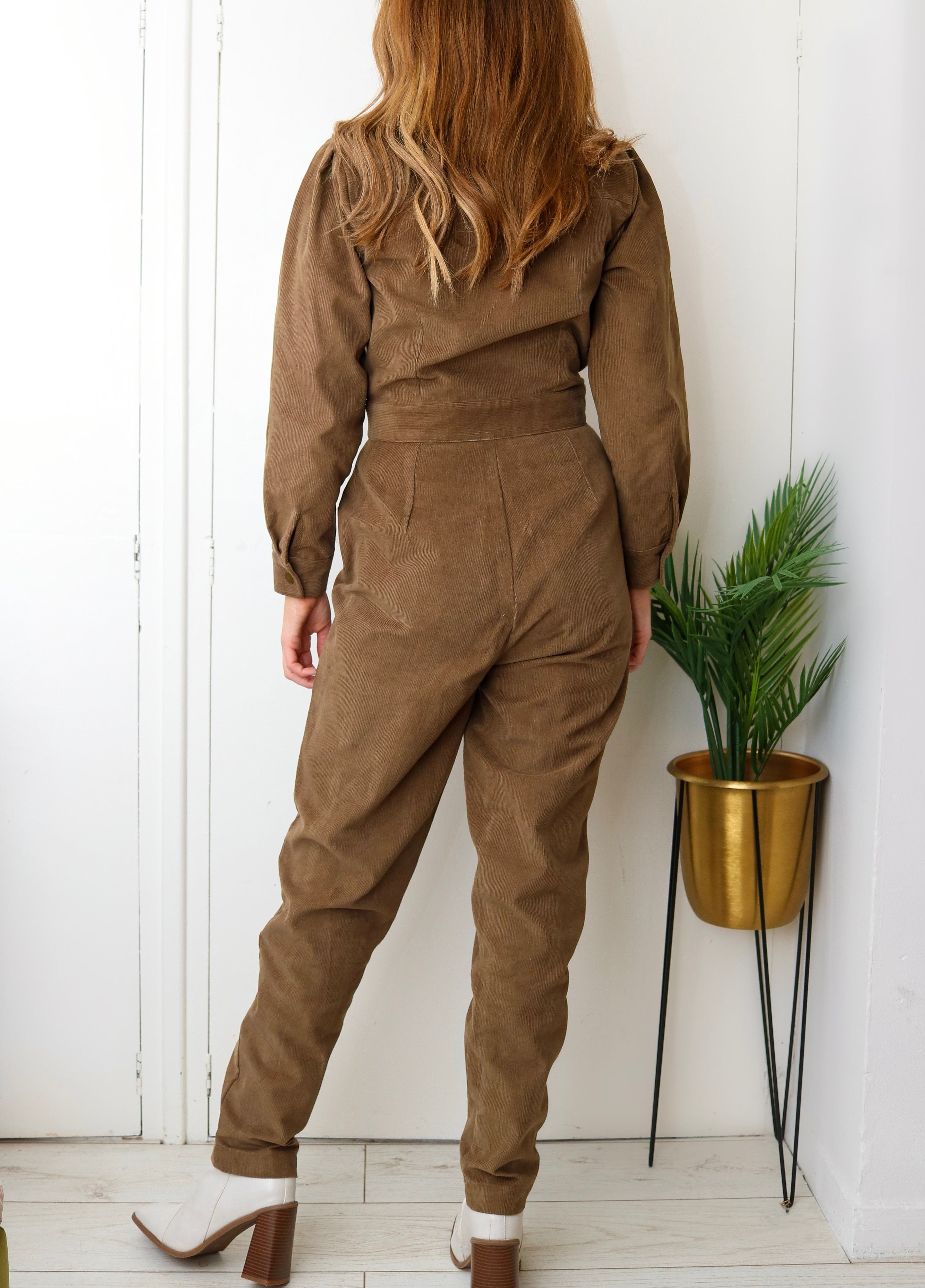 True Khaki Corduroy Jumpsuit