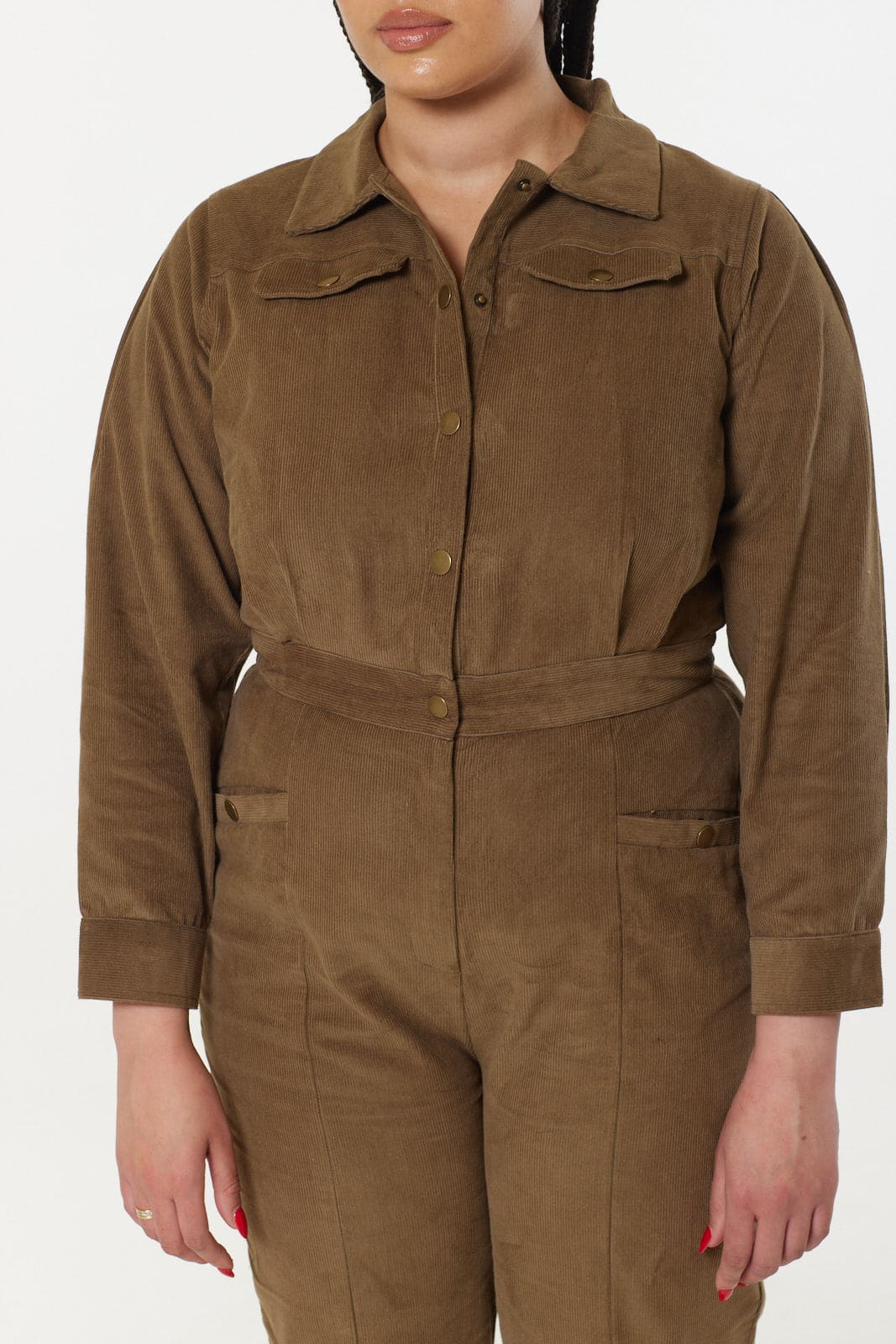 True Khaki Corduroy Jumpsuit