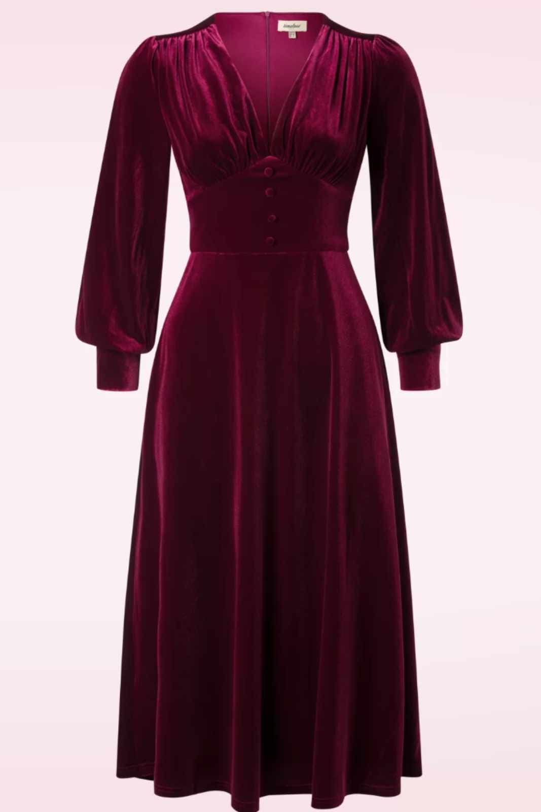 Pre Order: Balia Burgandy Velvet Midi Dress