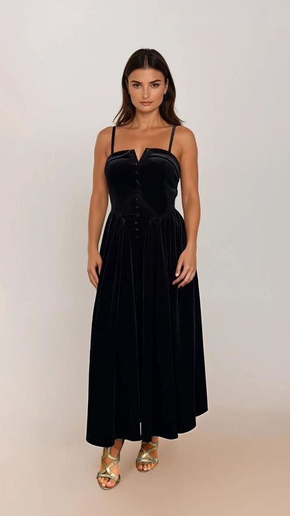Pre Order: Ziah Midi Velvet Dress