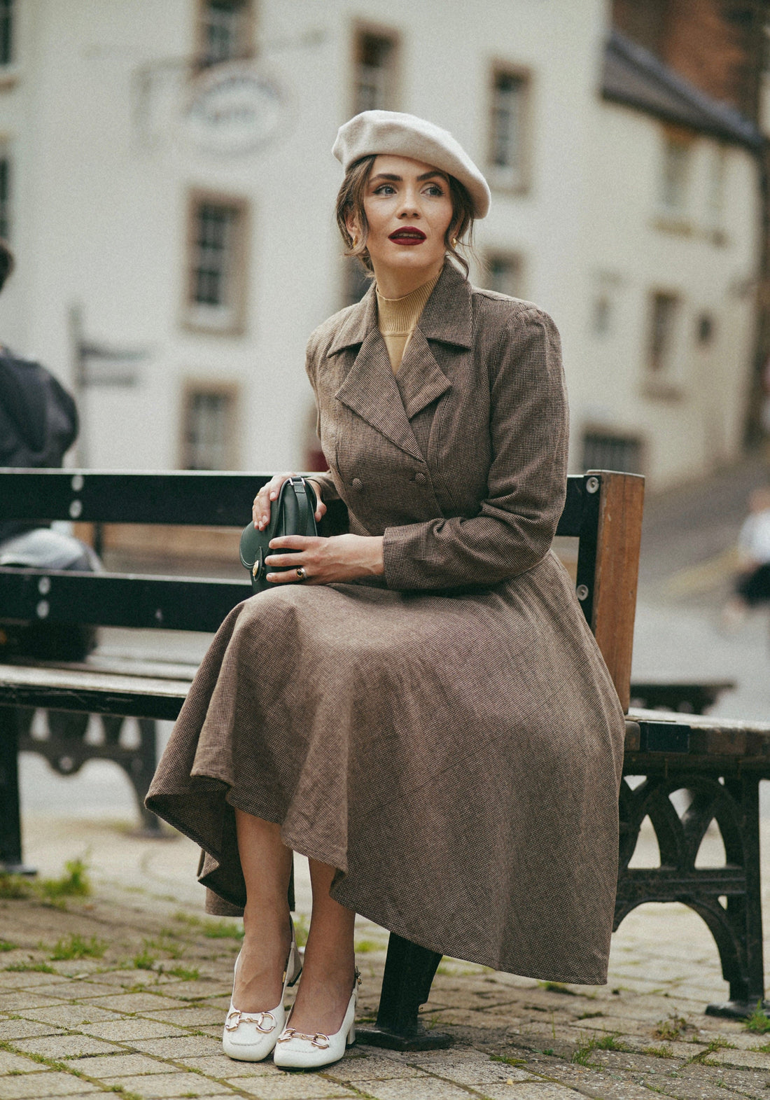 Sophie Brown – Midi-Swing-Rock aus Wolle mit Karomuster und Schottenmuster