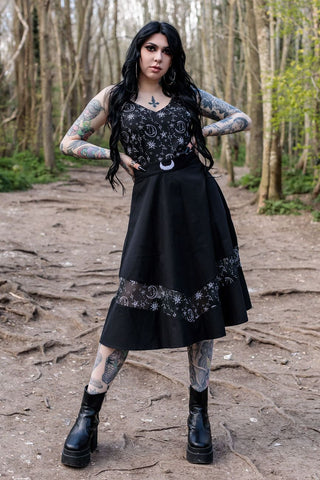 Coven United Crescent Batwing Midi Midi Skirt