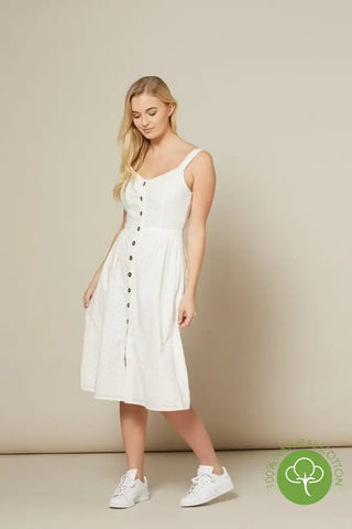 Remmy  White Broderie Anglaise Sun Dress - Timeless London