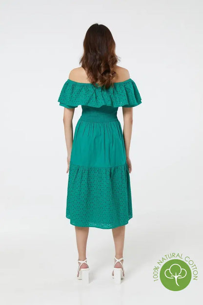 Sasha Organic Broderie Anglais Dress - Timeless London
