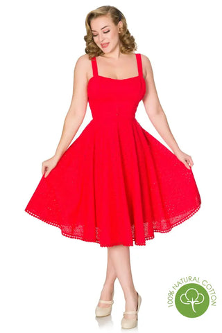 Valerie Red Anglaise Swing Dress Dresses