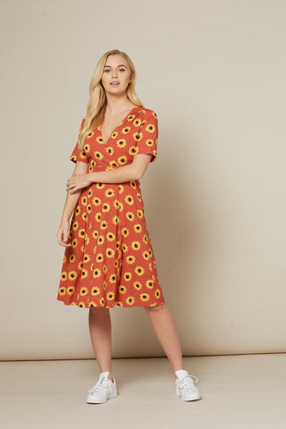 Stephanie Sunflower Dress - Timeless London