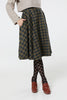 Sophie Blue & Green Woollen Check Tartan Midi Swing Skirt