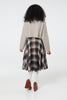 Sophie Green & White Woollen Check Tartan Midi Swing Skirt